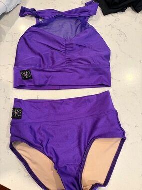 Kids Purple Two-Piece Dance/Active Set by Unknown Brand